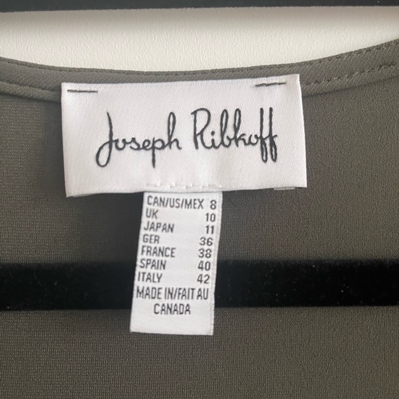 Joseph Ribkoff olive green faux wrap top - Picture 4 of 5